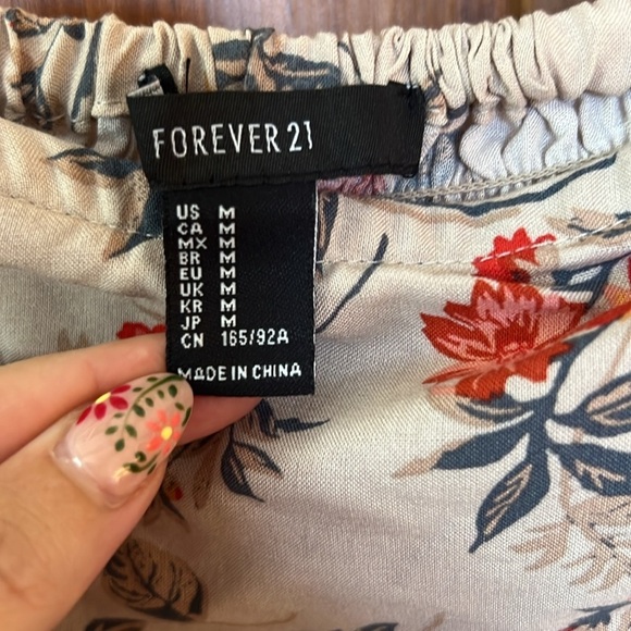 Off the Shoulder Boho Floral Maxi Dress Double Slits in Tan Orange Floral | M - Picture 6 of 10